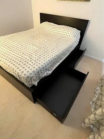 IKEA Malm king size bed frame with mattress - perfect condition
