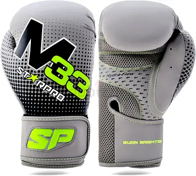 SP Pro N33 Boxing Gloves - Grey/Neon, Brand New