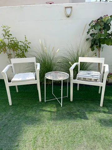 Outdoor solid wood chair and table set