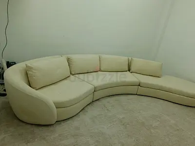 Excellent condition crate and barrel beige color corner sofa