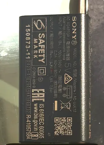 Sony AC Adapter / Charger (Model AC-UUE12) - Genuine