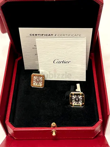 Cartier Square Cufflinks in Original Box with Certificate