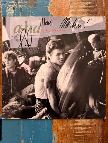 Rare Signed A-HA Hunting High and Low Vinyl LP (1985 Debut Album) - Autographed