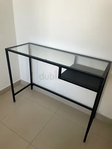 Glass Top Metal Study/Computer Desk in Good Condition