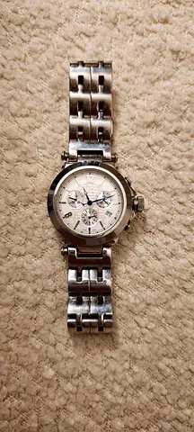 Stainless Steel Mens Chronograph Watch with Link Bracelet