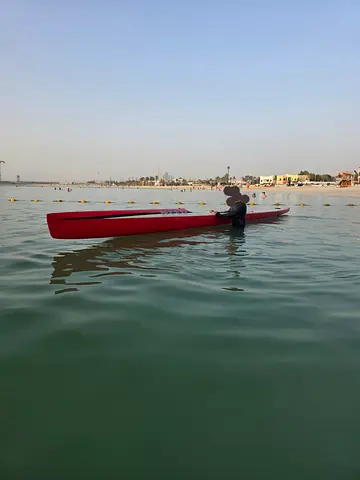 Red Touring Kayak in Good Condition