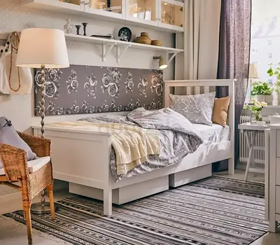 HEMNES IKEA Single Bed Frame 
bed with Headboard and Footboard - 201 x 104 cm with the mattress