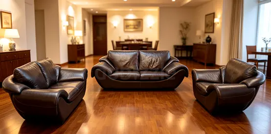Sofa Leather Brown 6 Seater