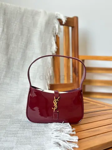YSL Patent Leather Shoulder Bag - Burgundy