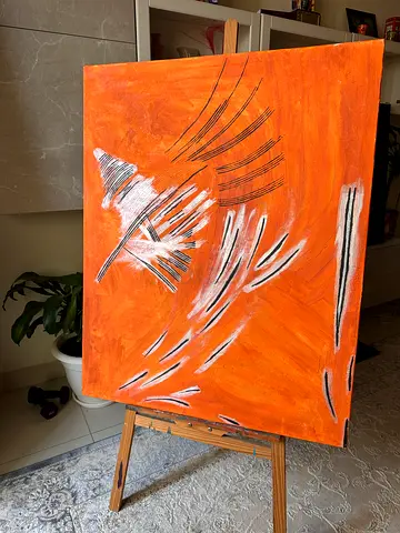 Original Abstract Orange Canvas Painting — 80*100 cm