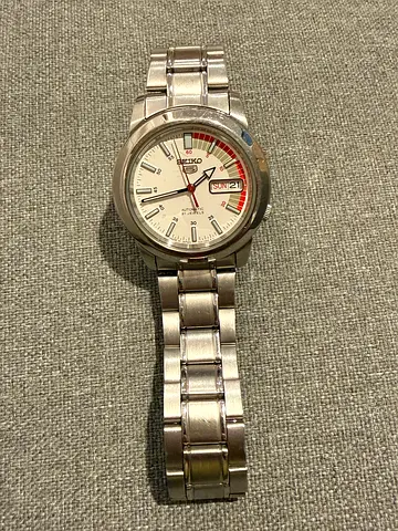 Seiko 5 Automatic Mens Stainless Steel Watch - White Dial