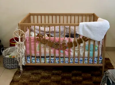 Ikea GULLIVER Baby Crib with Mattress and Bedding