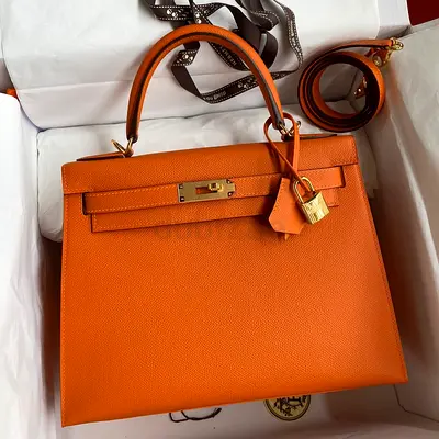 Hermes Kelly Sellier 28 In Orange Epsom Calfskin