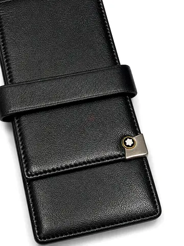 Montblanc Vintage black leather 3 pen case