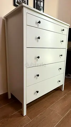 Ikea White 5 Drawer Dresser Chest