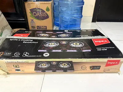Gas Stove 3 Burner Glass Top with FFD  Impex brand in very Good condition