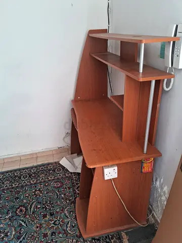 Wooden computer desk with shelves - compact study table