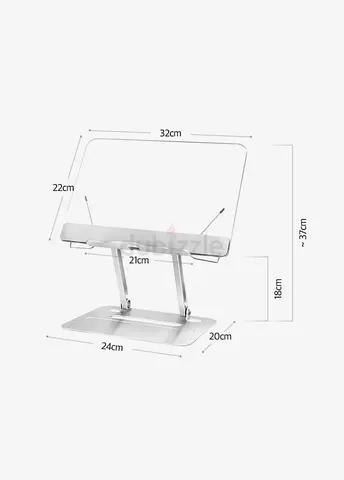 Adjustable Aluminum Laptop/Tablet/Book Stand - Foldable, Height Adjustable
