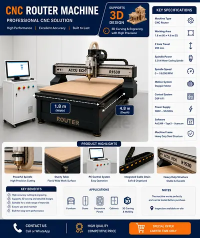 CNC Router Machine – Professional Woodworking Solution (Ready to Work)
