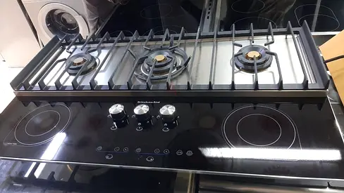 KITCHENAID latest model 2 hobs induction and 3 burner gass cooktop built-in integrated 90cm