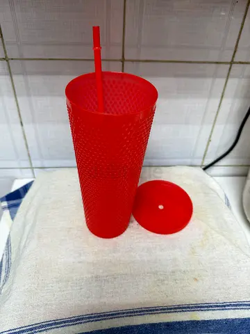 Bottle with lid and straw