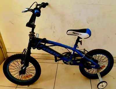 Childrens Blue BMX Style Bike with Training Wheels - Good Condition