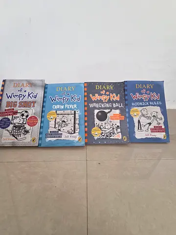 Diary if a whimpy kid books with bookmark