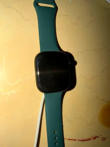 Used square-screen smartwatch with silicone strap