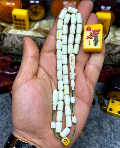 Mahjong tile rosary - 33 Beds