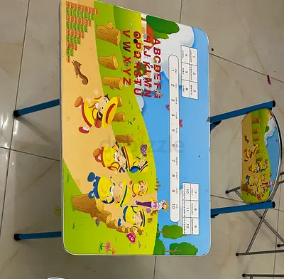 Carrom board with coins and with stand and kids writing table with chair