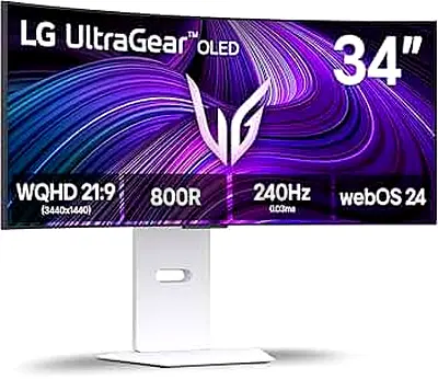 LG UltraGear 34 Inch CURVED OLED GAMING MONITOR, 240HZ 34GX90SA-WB