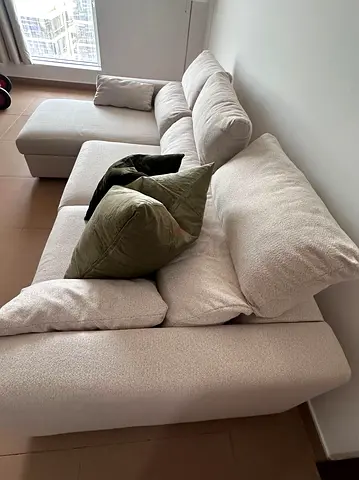 Ikea Eskelstuna L shape sofa bed Beige Excellent Condition