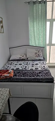 Queen Bed with Mattress and Headboard – Good Condition