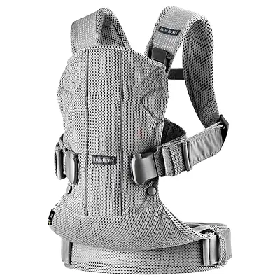 BabyBjörn Carrier One Air, 3D Mesh, Silver – Ergonomic Carrier with Soft Mesh, Front  Back Carry, A
