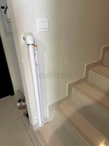 White Mesh Retractable Baby Safety Gate for Stairs - Good Condition