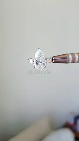 4CTS Pear Shape Lab Grown Diamond Ring