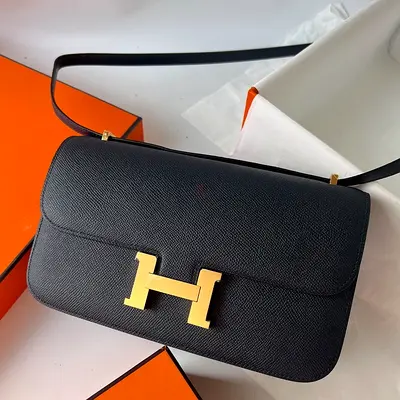 Hermes Constance Elan In Black Epsom Calfskin