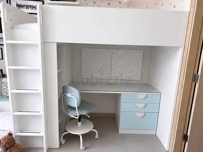 Ikea SMÅSTAD Loft Bed with Built-in Desk, Drawers and Closet — Good Condition