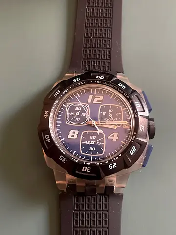 Swatch Mens Sport Chronograph Watch with Rubber Strap - Used