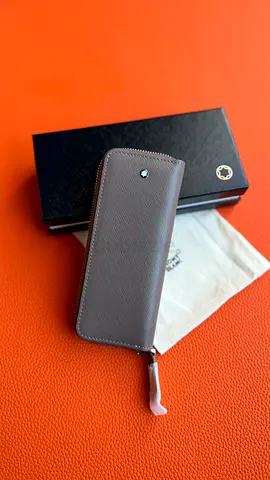 Montblanc Long zip-around leather wallet (grey) with box
