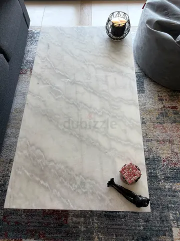 Light Marble-Effect Living room Table  — Good Condition