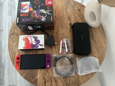Nintendo Switch OLED Pokémon Scarlet  Violet themed console with case and extras