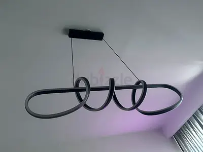 Modern LED Loop Pendant Light - Black