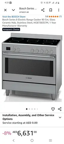 Bosch series 8 electric cooker for sell 90×60cm 💯 good working