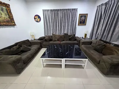 3-Piece Velvet Sofa Set (8 seater) with Coffee Table - Price Negotiable