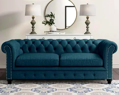 Modern Teal Blue Chesterfield Sofa