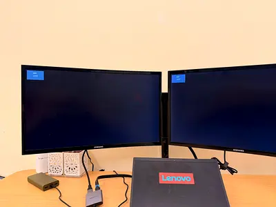 Samsung 24-inch Curved LED Monitor Setup (LC24F390) - Unused Stands with Original Box
