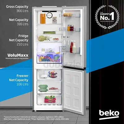 Beko 366L Top Freezer Refrigerator - VoluMaxx, Excellent Condition, only 6 months old.