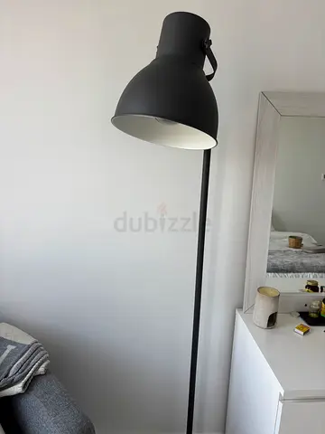Black Industrial Floor Lamp - Good Condition
