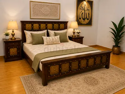 Marina Home Solid Wood Antique Bedset